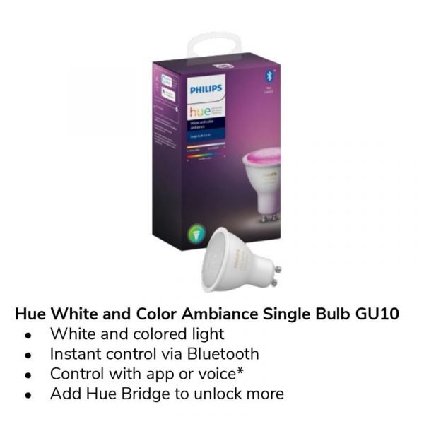 Philips Hue Single Bulb GU10 Gen 3 White and Color Ambiance 1