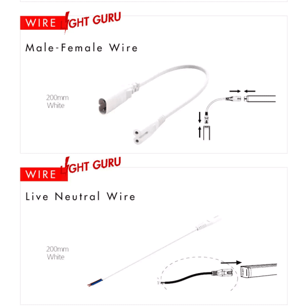 Linea Wire and Light Connector T5