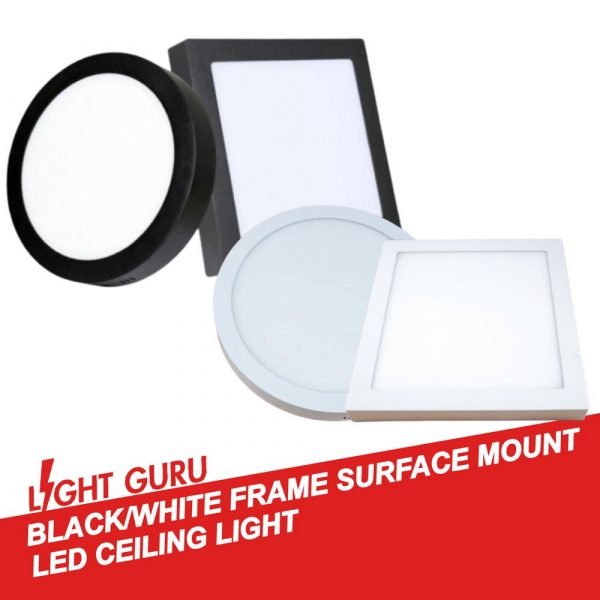 Black White Frame Surface Mount LED Ceiling Light