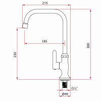 Rubine Alta Kitchen Tap 91344 L Sprout - Image 2
