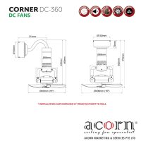 Light guru Swing Fan Acorn 399 measurement