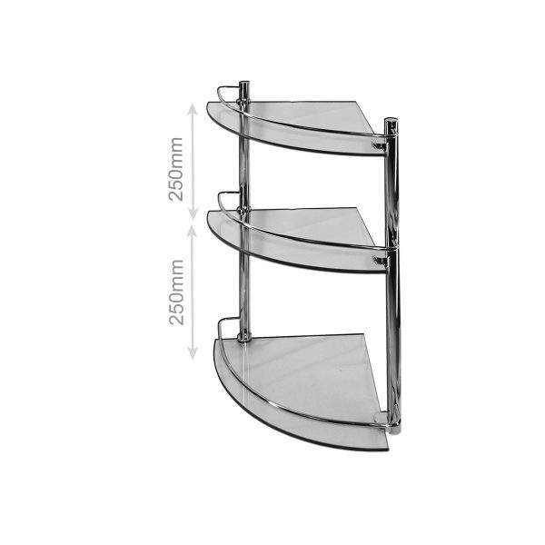 FG 0530 2 2 Tier Corner Glass Shelf Clear 1