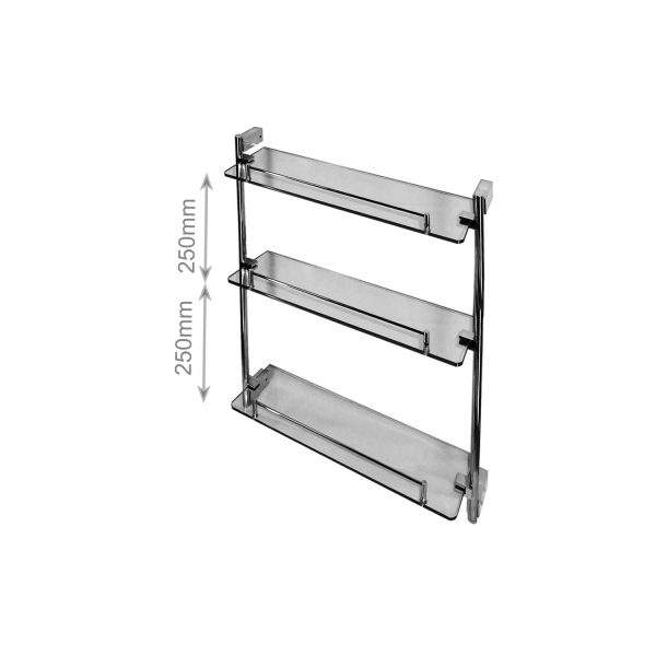 FG 3072 3 3 Tier Glass Shelf Clear