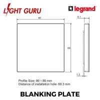 LEGRAND GALION Blanking Plate Dimension