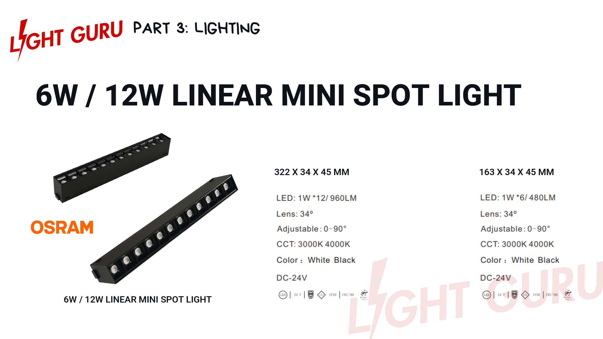 Magnetic Lighting Linear mini spotlight