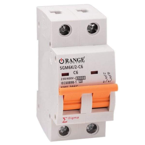 Orange 6kA 2 Pole MCB