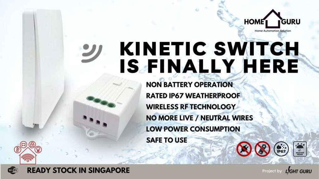 light guru singapore store wireless KINETIC SWITCH NO BATTERY SMART HOME PRODUCTS