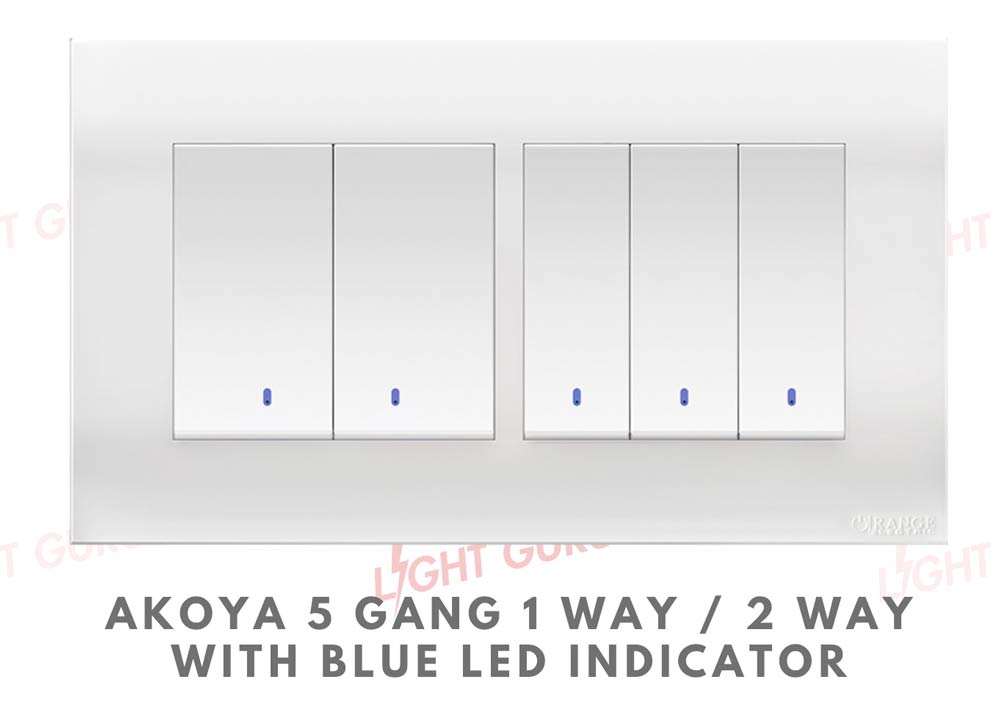 Light Guru Switch with LED Indicator 5 Gang