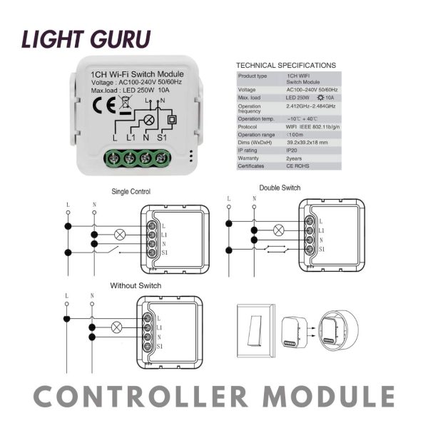 Light Guru Wireless Smart Switch Module By Homeauto 1 2G