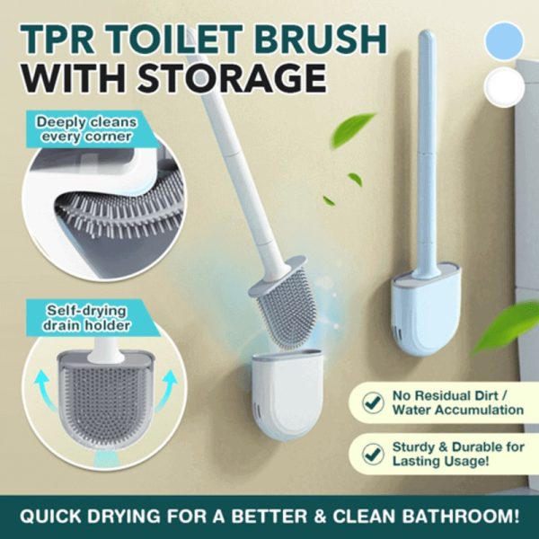 Toilet Brush with Draining Holde