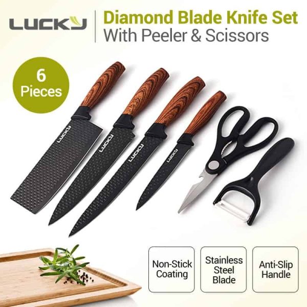 lucky 6 pcs kitchen knife set