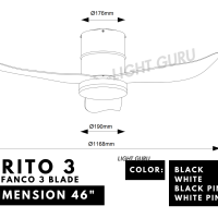 3 Blade DC Ceiling Fan Fanco RITO 3 (optional Smart WIFI) - Image 7