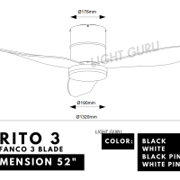 3 Blade DC Ceiling Fan Fanco RITO 3 (optional Smart WIFI) - Image 6