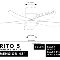 5 Blade DC Ceiling Fan Fanco RITO 5 (optional Smart WIFI) - Image 6