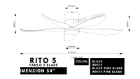 5 Blade DC Ceiling Fan Fanco RITO 5 (optional Smart WIFI) - Image 7