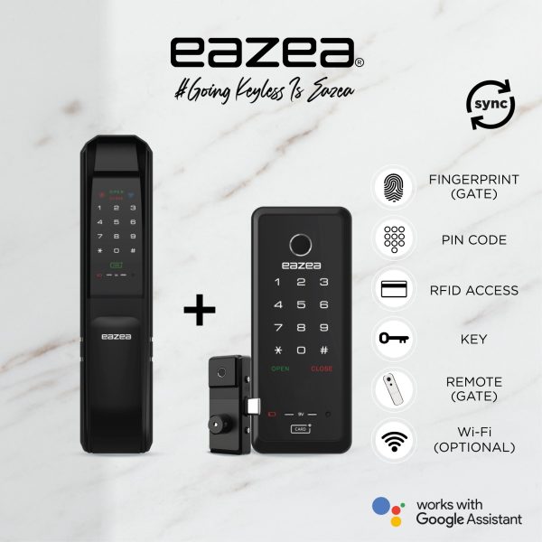 Eazea Tab Push Pull Digital Door Lock Eazea Duo G Digital Gate Lock