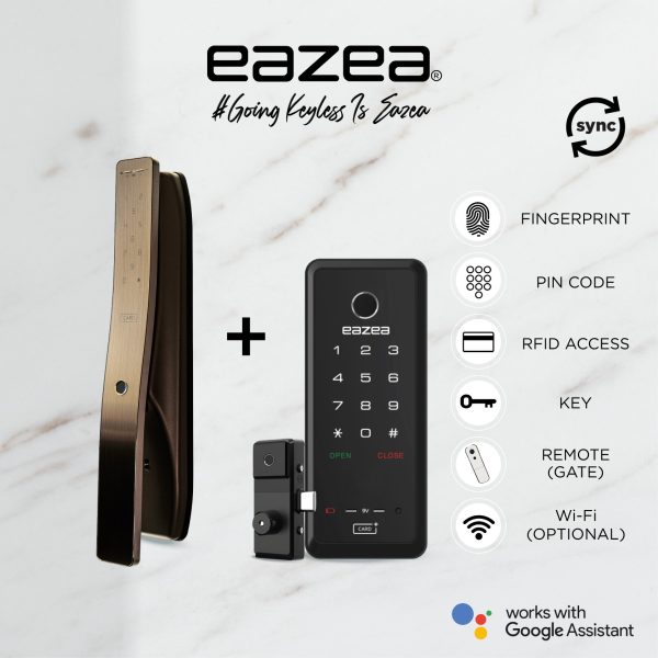 Eazea Titan Push Pull Digital Door Lock Eazea Duo G Gate Lock