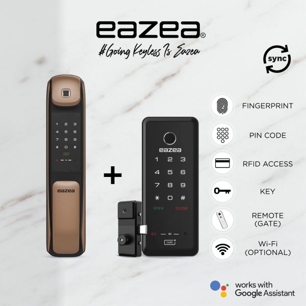 Eazea Touch Push Pull Digital Door Lock Eazea Duo G Digital Gate Lock