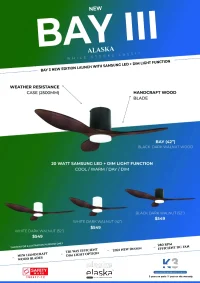 Alaska Bay III with Dimmable LED Ceiling Fan